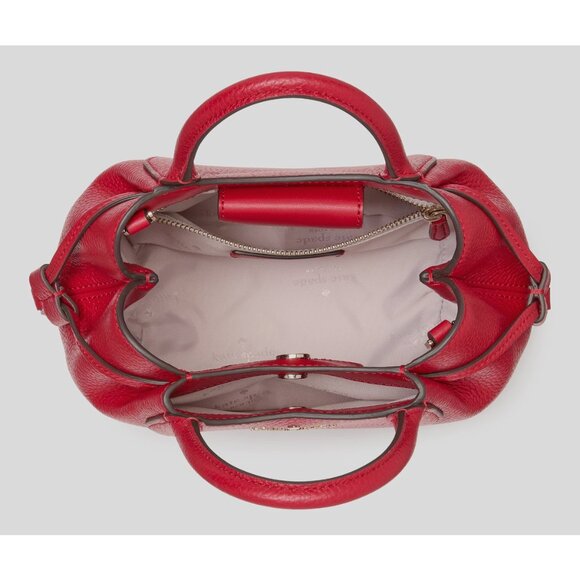 New Kate Spade Dumpling Mini Satchel Pebble Leather Perfect Cherry - Picture 5 of 5